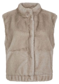 NOOKI Isla Faux Fur Gilet - Grey