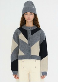 THE TINY BIG SISTER Belen Cardigan - Dark Grey Melange