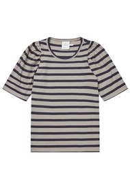 MUNTHE Jikolaz Top - Stripe Khaki