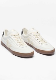 VEJA Panenka Leather Trainers - White Black Bark