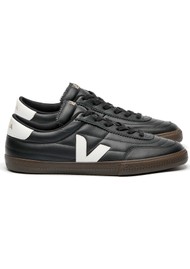 VEJA Panenka Leather Trainers - Black White