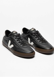 VEJA Panenka Leather Trainers - Black White