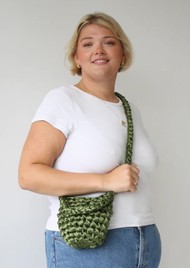 ISLA DE GAR Hive Crossbody Satin Bag - Autumn Moss