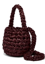 ISLA DE GAR Hive Crossbody Satin Bag - Burgundy