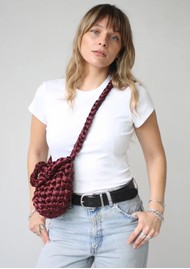 ISLA DE GAR Hive Crossbody Satin Bag - Burgundy