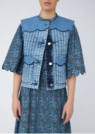 STELLA NOVA Denim Quilted Vest - Denim
