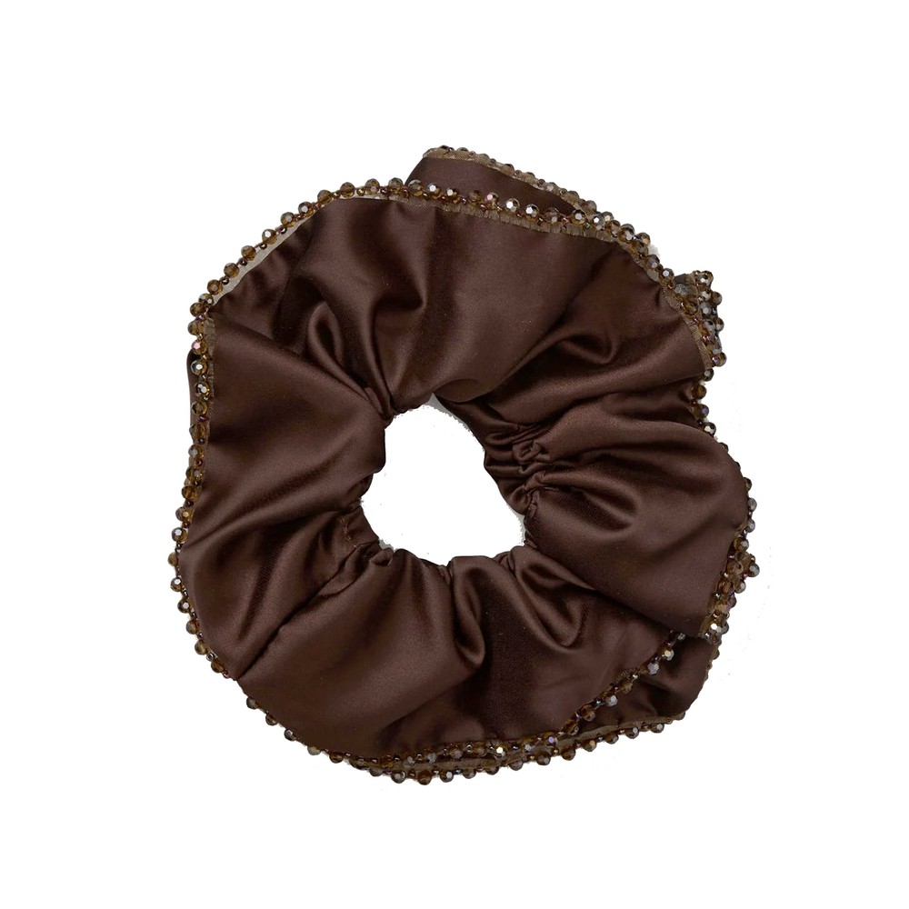 Becksondergaard Women's Brown Luster Bead Scrunchie - Hot Fudge