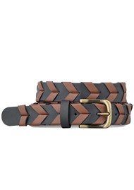 Becksondergaard Braided Lena Leather Belt - Black/Brown