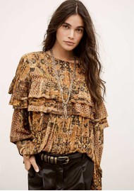 Ba&sh Pixie Tiered Blouse - Ocre