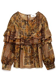 Ba&sh Pixie Tiered Blouse - Ocre