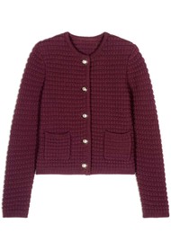 Ba&sh Gaspard Organic Cotton Cardigan - Bordeaux