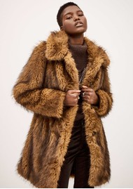 Ba&sh Lestor Faux Fur Coat - Beige