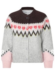 STINE GOYA Brushed Jacquard Raglan Bomber Jacket - Fairisle