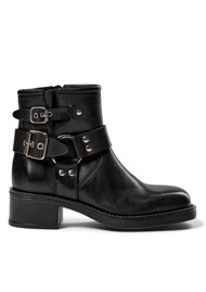 PAVEMENT Zevil Leather Biker Boot - Black