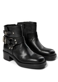 PAVEMENT Zevil Leather Biker Boot - Black