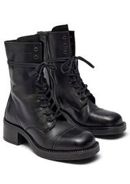 PAVEMENT Beate Lace Up Leather Boot - Black