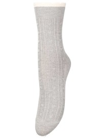 Becksondergaard Scallop Socks - Grey Melange