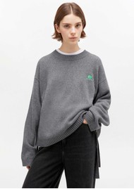 GANNI Future Wool Mix O-Neck Jumper - Charcoal