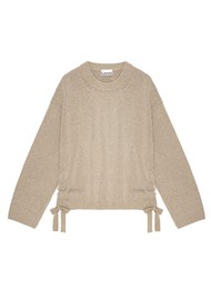 GANNI Future Wool Mix O-Neck Jumper - sand