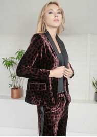 NOOKI Sonia Tuxedo Jacket - Plum Animal