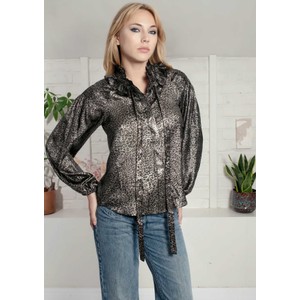 Lydia Lame Blouse - Leopard