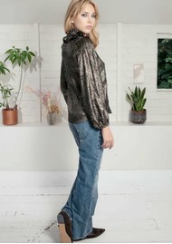 NOOKI Lydia Lame Blouse - Leopard
