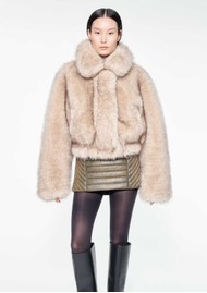 STAND STUDIO Lena Faux Fur Jacket - Natural