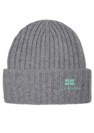 GANNI Future Wool Knit Beanie - Charcoal