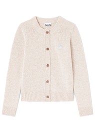 GANNI Future Wool Mix Cardigan - sand