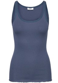 Rosemunde Rwbelle Silk Blend U Neck Strappy Top - Insignia Blue