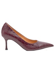WODEN Laura Croco Stiletto - Cherry