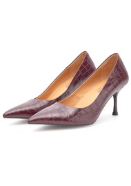 WODEN Laura Croco Stiletto - Cherry