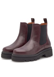 WODEN Sanna Chealsea Leather Boot - Cherry