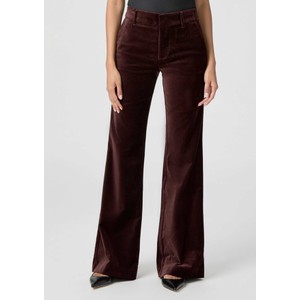 Clean Front Marlow Velvet Flared Trousers - Aubergine