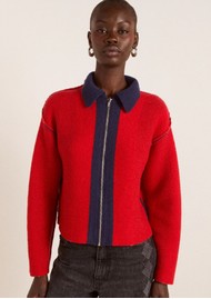 DAMSON MADDER Bibi Boxy Reversible Wool Cardigan - Vertical Stripe