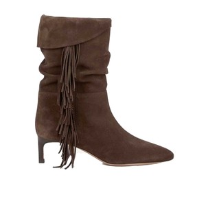 Cardi Suede Fringe Boots - Choco