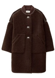 Ba&sh Millie Faux Fur Coat. Chocolat