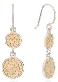 ANNA BECK Double Disc Clarity Drop Earrings - Gold/Silver