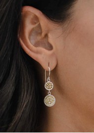 ANNA BECK Double Disc Clarity Drop Earrings - Gold/Silver