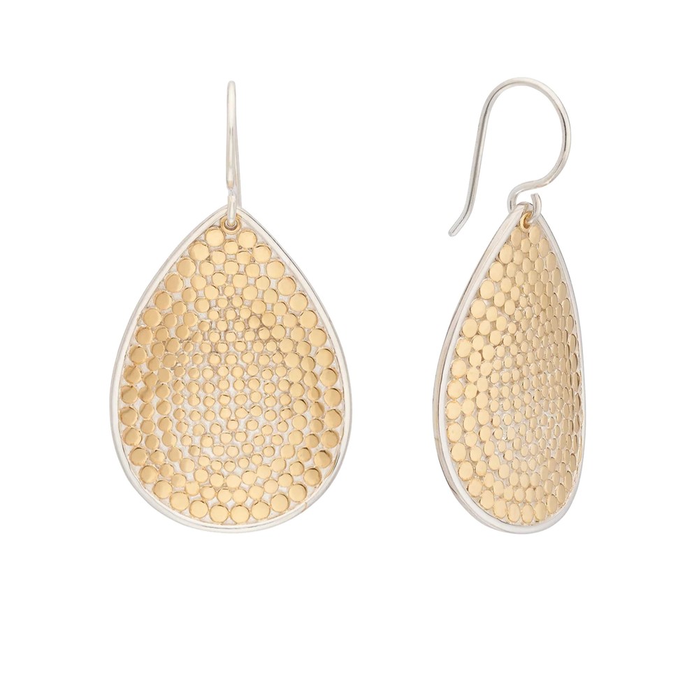Anna Beck Women's Gold/Silver Dotted Teardrop Grounded Earrings
