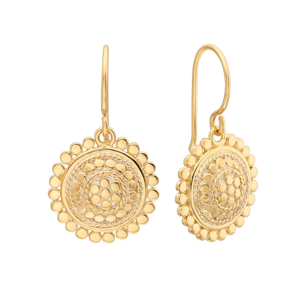 Anna Beck Women's Gold Scalloped Disc Drop Prana Earrings