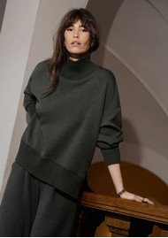 VARLEY Barker High Neck Sweatshirt - Olive Marl