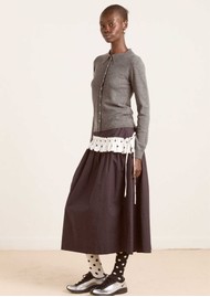 DAMSON MADDER Voula Fine Gauge Wool/Cashmere Cardigan - Charcoal