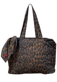 DAMSON MADDER Dark Leopard Quilted Tote Bag - Multi