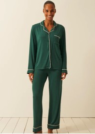 STRIPE & STARE Long Pyjamas - Alpine Green