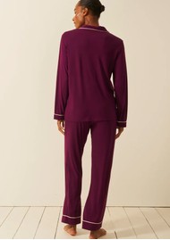 STRIPE & STARE Long Pyjamas - Black Cherry