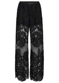 HAUTE LAMITIE Curvey Lace Hem Pant - Black