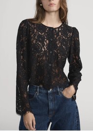 Frame Denim The Lace Blouse - Black