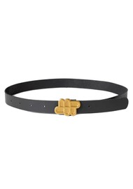 MUNTHE Solina Logo Belt - Black