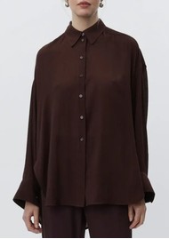 Day Birger et Mikkelsen Weiss Wrinkled Structure Shirt - Chocolate Plum